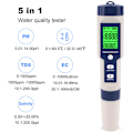 Miniatyrbillede 2 af 5: PH-tester elektronisk måler 5-i-1, PH & TDS & EC SALTHOLDIGHED & TEMPERATUR VANDKVALITET, LCD-skærm og læsenøjagtighed, til drikkevand, akvarier