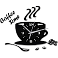 Miniatyrbillede 1 af 4: Kreativ DIY Akryl Køkken Vægur Moderne Design Kaffe Kop Form Ur Vægskunst Hjem Dekoration Hul Digitalt Ur