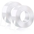 Miniatyrbilde 1 av 5: 2 stk. Dobbeltsidig tape - dobbeltsidig lim 1 mm tykk, 3 m x 2 cm, Nano Transparent vaskbar tape, dobbeltsidig tape