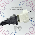 Miniatyrbillede 3 af 5: US til EU adapter, [6-pak] 2 ben CN Kina US til 2 ben UE Frankrig, Tyskland, Spanien, Egypten, etc. - Hvid