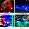 Miniatyrbilde 2 av 5: Solcelledambelysning, (3 frontlykter) RGB solcelledambelysning nedsenkbar belysning med IP68 vanntett, fargeskiftende RGB solcelledambelysning for akvarium