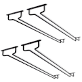 Miniatyrbild 1 av 5: Set med 4 ställ för vinglas under 40 cm skåp - Metallställ för vinglas - Ställ för vinglas - för minibar, köksförvaring