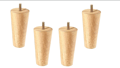 Set med 4 trämöblerben, 12 cm soffben, Mid-Century soffben för soffor, sängar, fåtöljer, skåp