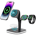 Miniatyrbilde 1 av 4: Magnetisk ladestasjon, trådløs ladestativ for iPhone 14, 13, 12 Pro/Max/Mini/Plus, Apple Watch 8/7/6/SE/5/4/3/2 (svart)