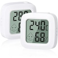Miniatyrbillede 1 af 5: 2 rum, lille højpræcisions digital hygrometer termometer, til kontor, babyværelse, komfortabelt garderobe
