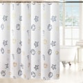 Miniatyrbillede 1 af 4: Polyester bruseforhæng (200 x 200 cm), vandtæt, skimmelresistent, maskinvaskbar, med bruseforhængsring, egnet til badeværelse, køkken, garderobe