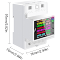 Miniatyrbillede 3 af 5: Intelligent 2P smart el-effektmåler, WiFi-version, DIN-skinne montering, multi-energi vekselstrømsmåler, 2,4-tommer LCD farveskærm, rem