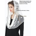 Miniatyrbilde 5 av 5: Kirke Slør Katolsk Mantilla Hodeskjerf Blonder Skjerf For Kvinner Messe Latin Be Bønn Bryllup Seremoni Svart Hvit Broken V103