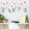 Miniatyrbild 2 av 2: Baby Elephant Barnrumsdekor 8 Ark, Väggdekor Med Djur, Regnbåge, Hjärtformade Ballonger, Väggdekaler För Barn, Sovrum
