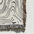 Miniatyrbillede 4 af 5: 1 stk. 160x130cm Plaid tæppe sort og hvid strikket sort model dekoreret med komfortable bløde boheme frynser beskytter mod kulde til sofa så
