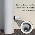 Miniatyrbild 3 av 5: Regnvattensamlare för runda rör med flexibel slang, regnvattensamlarsats, PVC-koppling, vattenuppsamlare för stuprör (Kit B-110mm)