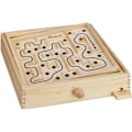 Miniatyrbillede 1 af 5: Trælabyrint Spil, med 2 Kugler, Færdighedslegetøj, Balance, Fra 3 År, XL Bakke