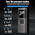 Miniatyrbillede 5 af 5: Bildækpumpe, 6000mAh Bærbar luftkompressor Trådløs dækpumpe 150PSI med digital LCD-skærm, Elektrisk Velo-pumpe med LED-lampe til Trotti