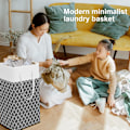 Pikkukuva 5 / 5: Likainen pyykkikori, suuri pyykkikori kahvalla, 75L järjestyskori vaatteiden säilytykseen, taitettava kangaspyykkikassi pyykkikori, lelu St