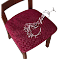 Miniatyrbilde 1 av 5: Stoltrekk 4 stykker Stolputer Trekk Vanntett Stolsete Trekk Avtagbart Jacquard Elastisk Stolsete Trekk Vaskbart