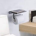 Miniatyrbild 3 av 4: Toalettpappershållare, Toalettpappershållare, Enkel Installation Rullhållare för Badrum, Kök (Svart)