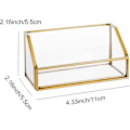 Miniatyrbillede 2 af 5: Guld Glas Visitkortholder - Visitkortholder til skrivebord og disk (Guld)