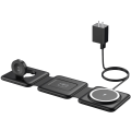 Miniatyrbilde 2 av 3: Smart trådløs lading - Magnetisk trådløs lader for telefon: Foldbar 3-i-1 ladestasjon Reiseladepute Dock for flere enheter