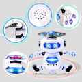 Miniatyrbillede 3 af 5: 360 krop roterende dansende robotlegetøj med LED-lys, der blinker og musik, elektronisk børnerobot