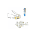 Miniatyrbilde 1 av 5: Pakke med 100 RJ45 8P8C Cat6 Cat5e Pass-through kontakt modulær Ethernet-plugg 50u belagt
