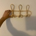 Miniatyrbillede 5 af 5: Rattan vægkrog til børnetøj, tøjstativ, krog til ophængning af hatte, rattanbøjle, børneværelsesindretning