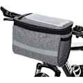 Miniatyrbillede 2 af 5: Vyse-s- S- S- 21x13x16.5cm grå taske vandtæt cykelkurv taske med iset taktil skærm front cykeltaske med nettaske