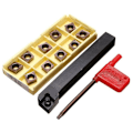 Pikkukuva 1 / 5: Metallisorvin lisävaruste, 12x100 mm sorvaustyökalun pidike 10 CCMT09T304-PM kovametallipalalla ja tangolla