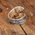 Miniatyrbillede 4 af 5: Fjer Turquoise Justerbar Ring, Tommelring Til Kvinder Mænd