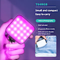 Pikkukuva 4 / 5: T64RGB Taskulamppu LED Mini LAMP RVB Valo Valokuvausvalo 2500k-9000k ± 200k CRIS värilämpötila, 65 helmeä 3 suurta tukea