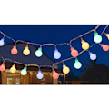 Miniatyrbilde 1 av 5: Utendørs lyslenke, fargerike lyspærer, 12 m, 100 LED, julelyslenke for høytider, hager, balkonger og interiør, jul, barnerom