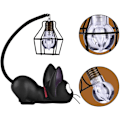 Miniatyrbilde 4 av 4: Dekorativ bordlampe, søt svart katt nattlys harpiks håndverk bordlampe rom skrivebord dekorative gaver (2 stk)
