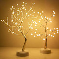 Miniatyrbillede 3 af 5: LED-lystræ, LED-perlenatlys, justerbare grene DIY kobbertrådsdesign træ til bryllupsfestdekoration
