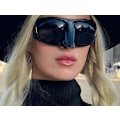 Pikkukuva 2 / 5: Ylisuuret punk-aurinkolasit Goggle Naiset Hip Hop Eagle Aurinkolasit Miehet Musta Hopea Maski UV400
