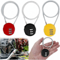 Miniatyrbillede 1 af 4: 3-cifret kodelås, 3 stk. hjelmtyverisikring, bagagelås, KABEL CODENAS KODE KODE Til al bagage cykelport Hjelm Motorcykel Værktøjskasse (B