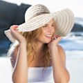 Miniatyrbild 4 av 4: Solhattar för kvinnor, Floppy strandhattar för kvinnor hopfällbara, bredbrättad sommarhatt, packbar solstrand floppy hattar kvinnor beige