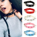 Miniatyrbild 1 av 5: Smycken Choker Halsband, 5 st Legering Äkta Läder Äkta Svart Choker Halsband, Unisex PU Läder Punk Gotisk Nitar Nitar Justerbar Halskedja