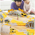 Miniatyrbild 3 av 3: Byggset med bilar för pojkar, leksaksbilar och böjbara spår, byggsats med ingenjörsvägar för pojkar och flickor i åldrarna 3, 4, 5 och 6 år