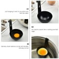 Miniatyrbilde 2 av 5: 4 stk. praktiske krokholder-bakestål-dingser med komfyr-eggformingskopper-verktøy-verktøyoppheng-frittering-rustfritt husholdningskokt dampoppformer-kok