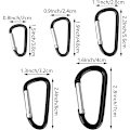 Miniatyrbillede 2 af 5: Aluminium Karabinhage Nøglering 2.4 Tommer Karabinhage Nøglering Sort (10 stk)