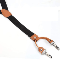 Miniatyrbillede 2 af 3: Herre Y-formede brede heavy duty seler med 4 metal clips justerbare elastiske stropper sort