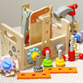 Miniatyrbild 2 av 5: Träverktygssats för barn, verktygslåda i trä, Montessori-leksaker, barnrollspel, pedagogiska byggleksaker, leksaker för pojkar och flickor (stil 1)