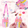 Miniatyrbild 5 av 5: Enhörning Stretch Pouch Tjejer Axelväska (Färg), Silikon Stretch Känslig Leksak Marmor Plånbok Tryck Bubbla Crossbody Väska, Ångestlindring för Barn, Gi