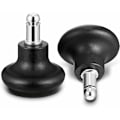 Miniatyrbilde 5 av 5: Sett med 5 svingbare hjul for kontorstol (svart) Bell Reservedeler glidere for kontorstol, 2-tommers svingbare hjul for høy profil krakk