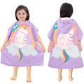 Miniatyrbillede 2 af 5: Børne badeponcho Børne badehåndklæde Strandhåndklæde Pige Drenge Badekåbe Superabsorberende Hurtigtørrende Hætteponcho Surfponcho Badekåbe til baby 2-6 år