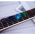 Miniatyrbild 2 av 4: 100 stycken gitarrplektrum, olika tjocklekar abstrakt konst färgglada celluloid gitarrplektrum lämpliga för bas, elgitarr (slumpmässiga färger)(0,46 tjocklek