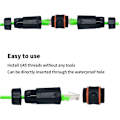 Miniatyrbilde 3 av 5: Vanntett RJ45-kobling, skjermet hun til hun Ethernet-kobling, IP68 Ethernet utendørs LAN-kabelkontakt for CAT6A Ethernet-kabel