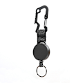 Miniatyrbillede 1 af 5: 1-pak Retractible nøglering, multiværktøj karabinhage badgeholder, sort