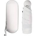 Pikkukuva 1 / 5: Valkoinen taittuva sateenvarjo, 6 sädettä Auringonsuojasateenvarjo Tuulenkestävä  Ultralight Mini Taskusateenvarjo Kevyt ja kompakti Tuulenkestävä sateenvarjo miehille ja naisille 90 x 5
