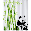 Miniatyrbilde 2 av 4: Vanntett, vaskbart, anti-mugg dusjforheng for bad - med 12 kroker, polyester, Panda, 180X180cm