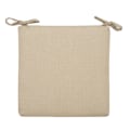 Pikkukuva 1 / 5: 1 x beige pellava-puuvilla kesätuolin tyyny - 40 x 40 x 4 cm - pellavamainen ulkonäkö - tahrankestävä ja vedenpitävä - kiinnityshihnalla